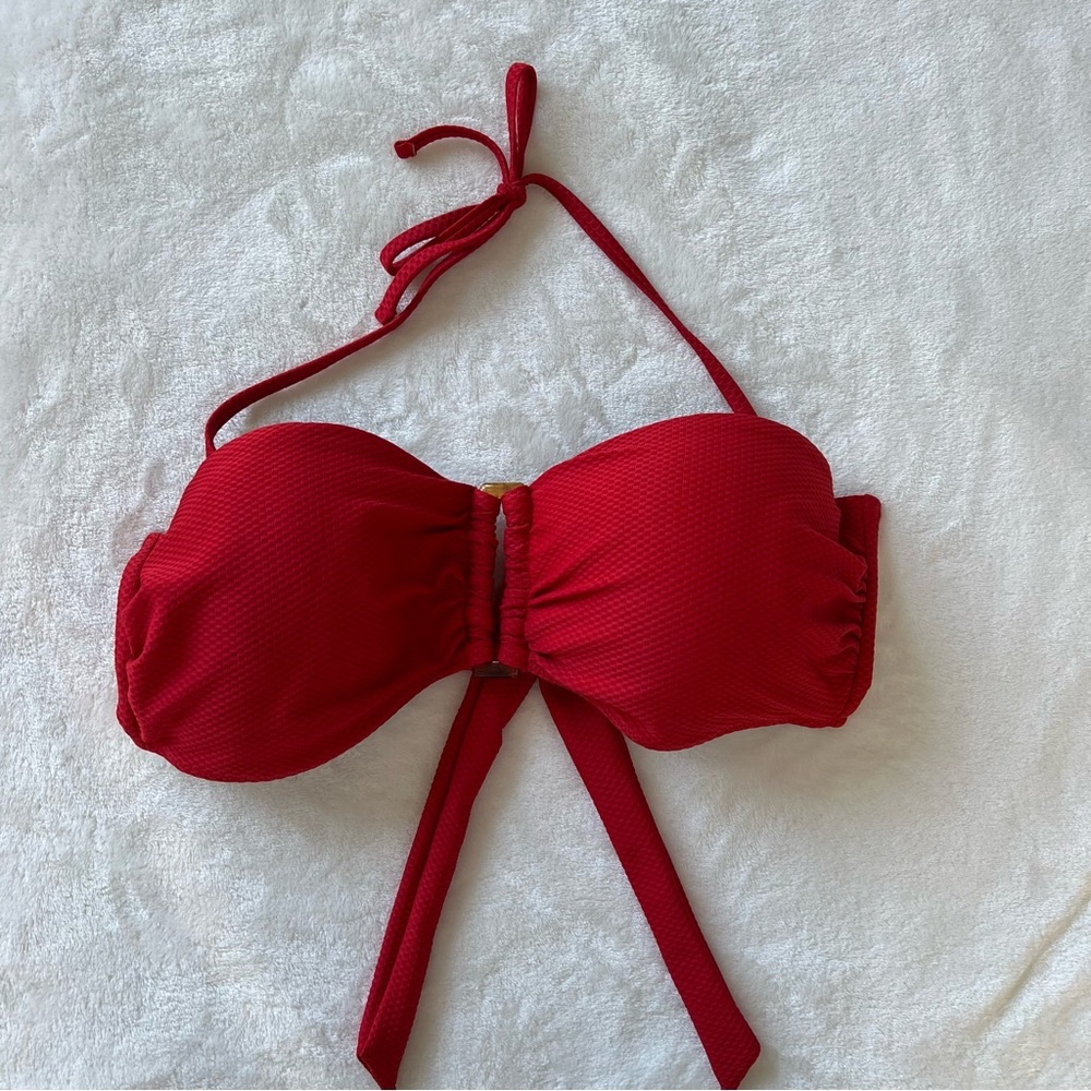 Red Bandeau Bikini Top